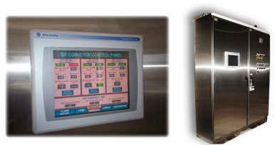 Control System for Sludge Dewatering with touch screen provided by EleMech Inc.